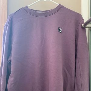 over sized purple fila crewneck , L